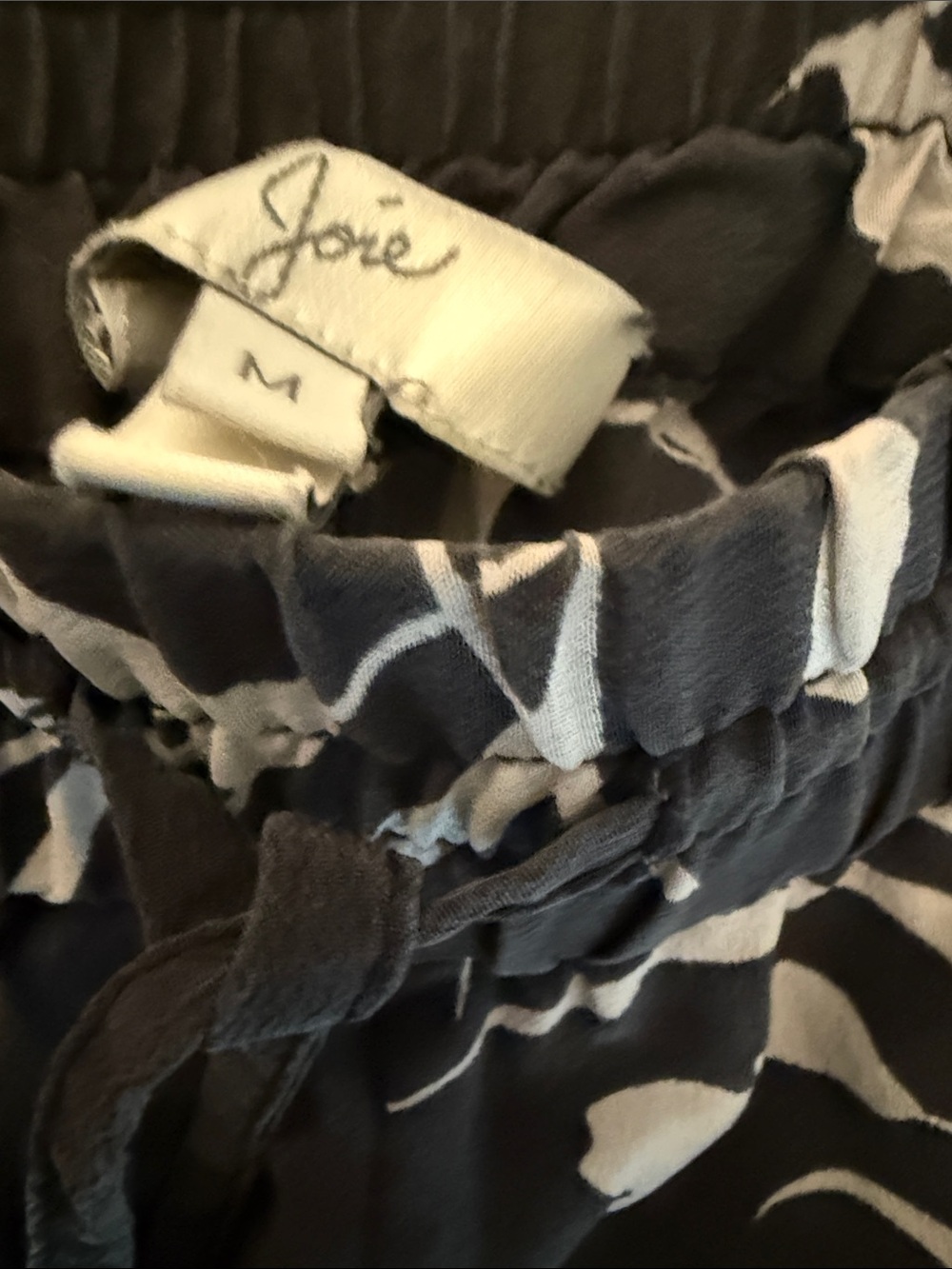 Joie Silk Jogger Pants - Black Floral with Pink & Red Trim - Picture 2 of 5